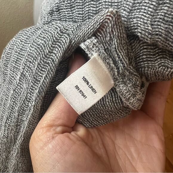 J Jill purejill grey boxy linen blouse LARGE - Picture 5 of 6
